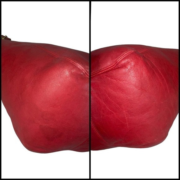 COACH VINTAGE DUFFLE SOHO XL CHERRY RED LEATHER BAG 4082 - Picture 3 of 15